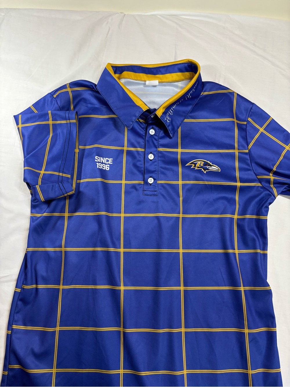 Mens NFL Polo  Short Sleeve Baltimore Ravens Size Large